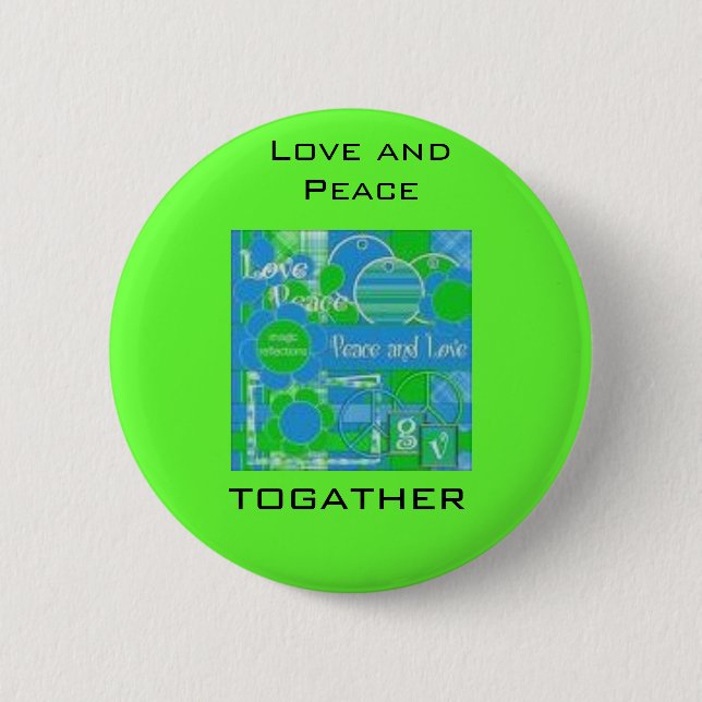 bedecken Sie Friedenspic, Liebe und Frieden, Button (Vorderseite)