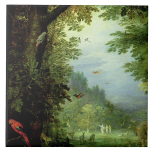 Bedecken Sie oder das irdische Paradies, Fliese