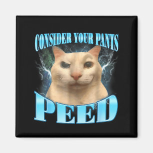 Bedenke deine Hose hat lustig gepinkelt Freak Cat Magnet