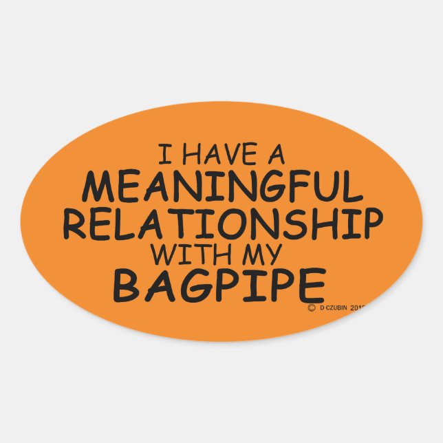 Bedeutende Beziehung Bagpipe Oval Sticker (Vorderseite)