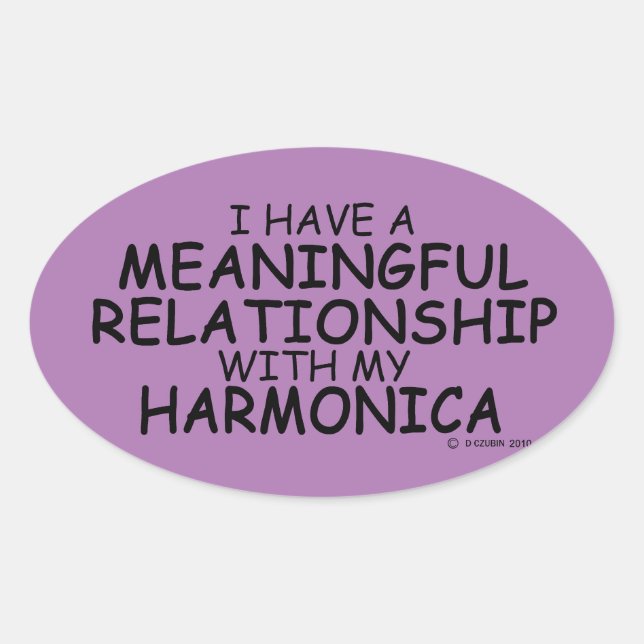 Bedeutende Beziehung Harmonica Oval Aufkleber (Vorderseite)