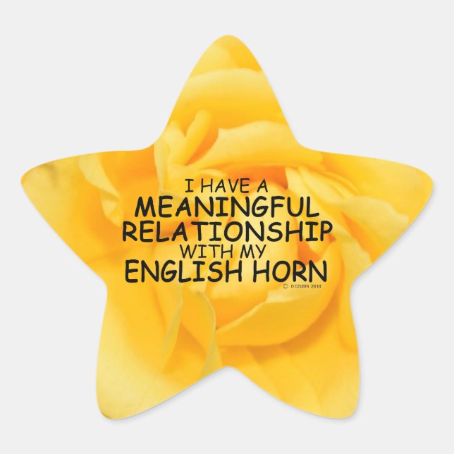 Bedeutende Beziehungen Englisch Horn Star Sticker (Vorderseite)
