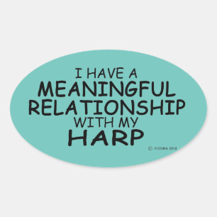 Bedeutende Beziehungen Harp Oval Sticker