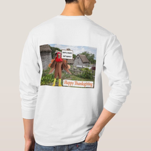 bedeutet langärmeliges Abschlagen. Frohes Erntedan T-Shirt (Rückseite)