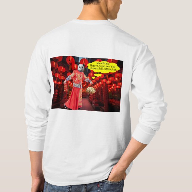 bedeutet langärmeliges Abschlagen. Happy Chinesisc T-Shirt (Rückseite)