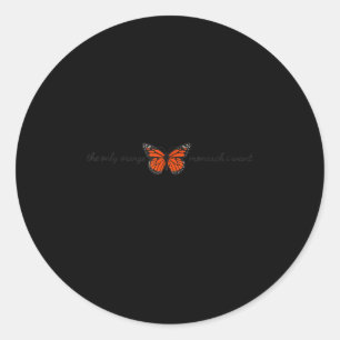 Bedeutsam Der einzige orange Monarch Schmetterling Runder Aufkleber