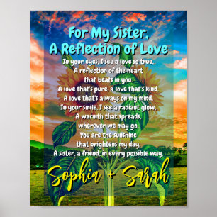 Bedeutsames Geschenk für eine Schwester: Ein Gedic Poster