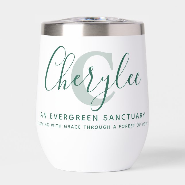 Bedeutung des Namens Cherylee und grüner Monogramm (Vorderseite)