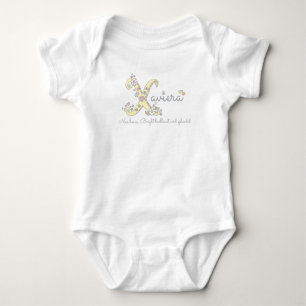 Bedeutung des Namens Xaviera X-Monogramm Romper fü Baby Strampler