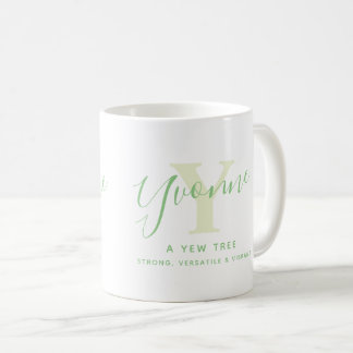 Bedeutung des Namens Yvonne und Monogramm Y in grü Kaffeetasse