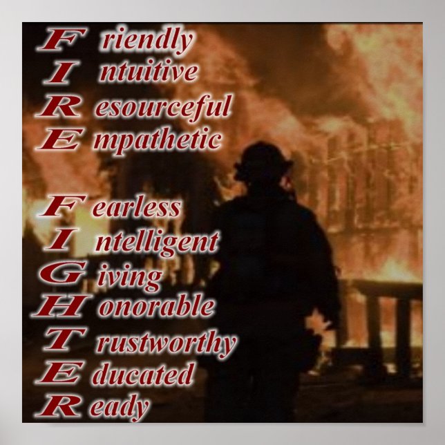 Bedeutung eines Feuerwehrplakats Poster (Vorne)