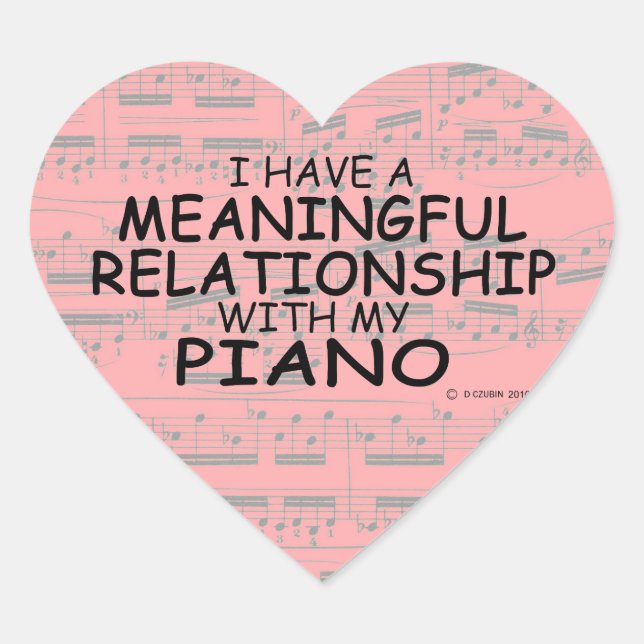 Bedeutungsvolle Beziehung Piano Heart Sticker (Vorderseite)