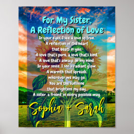Bedeutungsvolles Geschenk der Schwester: Ein Gedic Poster