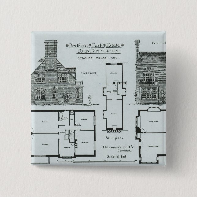 Bedford-Park-Anwesen Button (Vorderseite)