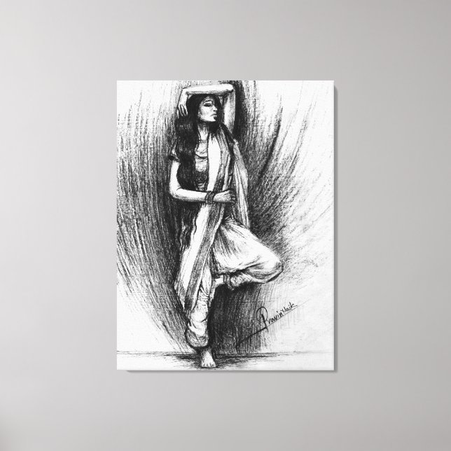 Bedhund - figurative Malerei Leinwanddruck (Vorderseite)