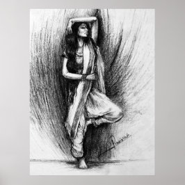 Bedhund - figurative Malerei Poster