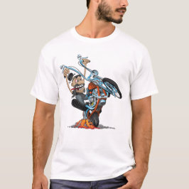 Bedienen Sie sich damit - Fahrradfahrer fahren auf T-Shirt