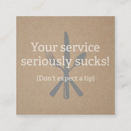 Bediener, Server, schlechte Servicekarte Telefonnummerkarte