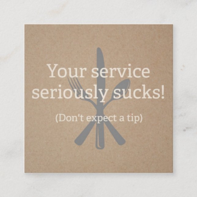 Bediener, Server, schlechte Servicekarte Telefonnummerkarte (Vorderseite)