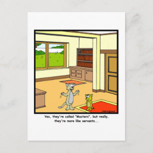 Bedienstete: Cat Cartoon Postkarte