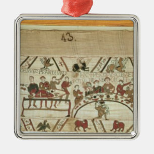Bedienstete, die ein Bankett für William I Silbernes Ornament