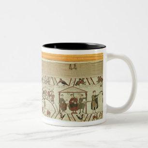 Bedienstete, die ein Bankett für William I Zweifarbige Tasse