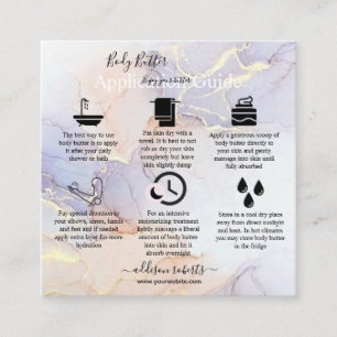 Bedienungsanleitung für Body Butter Moderne Elegan Quadratische Visitenkarte