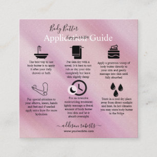 Bedienungsanleitung für Body Butter Modernes Glam Quadratische Visitenkarte
