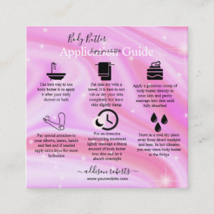 Bedienungsanleitung für Body Butter Modernes Glam Quadratische Visitenkarte