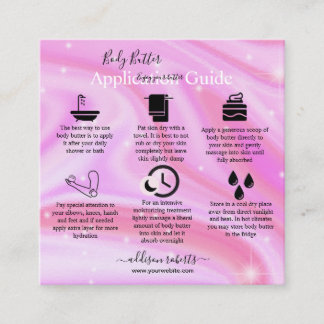 Bedienungsanleitung für Body Butter Modernes Glam Quadratische Visitenkarte