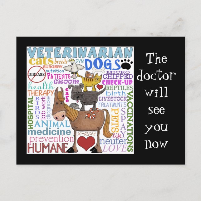 Bedingungen für Veterinärdienste in der Subway Art Postkarte (Vorderseite)