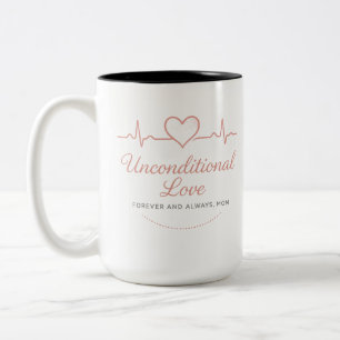bedingungslose Liebe - Heartbeat-Design Zwei-Tone- Zweifarbige Tasse