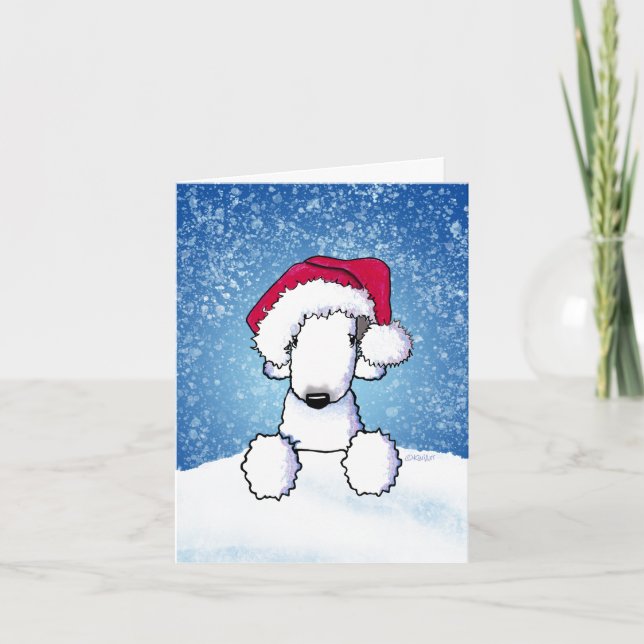 Bedlington Christmas Card Feiertagskarte (Vorderseite)