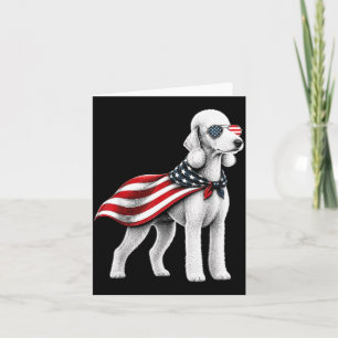 Bedlington Terrier 4. Juli Amerikanische Flagge Karte