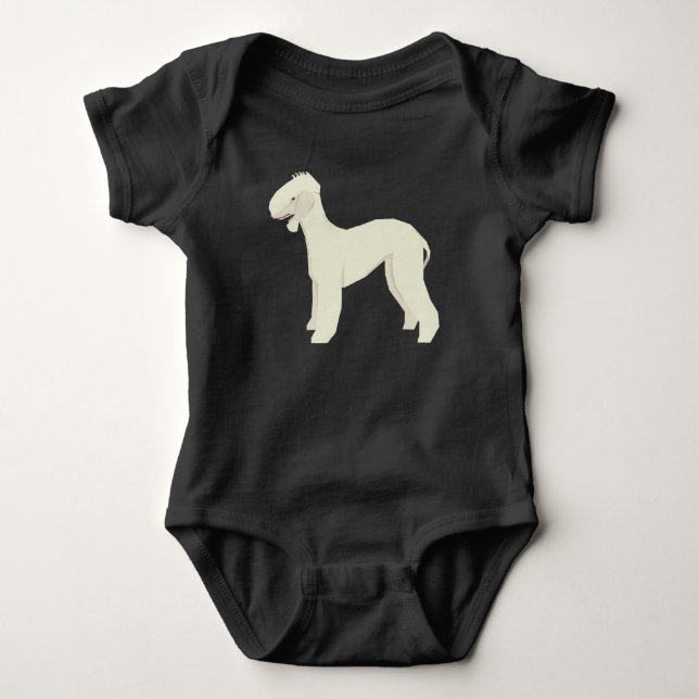 Bedlington Terrier Baby Strampler (Vorderseite)