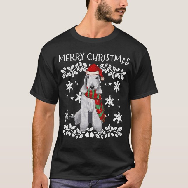 Bedlington Terrier Christmas Ornament Xmas T-Shirt (Vorderseite)