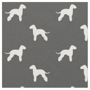 Bedlington Terrier Dog Breed Silhouetten Muster Stoff