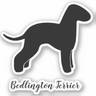 Bedlington Terrier Dog Silhouette Vinyl Sticker