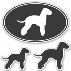 Bedlington Terrier Dog Silhouetten Sticker Set