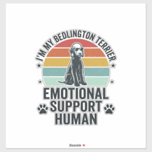 Bedlington Terrier Emotionaler Unterstützer Mensch Aufkleber