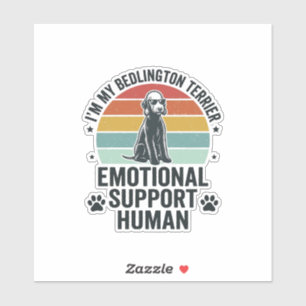 Bedlington Terrier Emotionaler Unterstützer Mensch Aufkleber