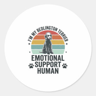 Bedlington Terrier Emotionaler Unterstützer Mensch Runder Aufkleber