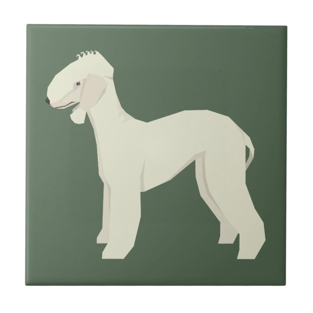 Bedlington Terrier Fliese (Vorderseite)