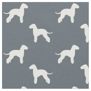 Bedlington Terrier Hund Silhouetten Muster Stoff