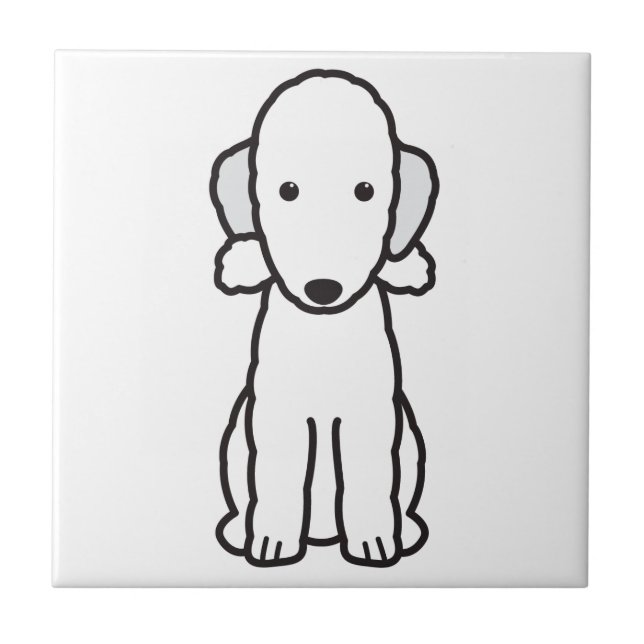 Bedlington Terrier-HundeCartoon Fliese (Vorderseite)