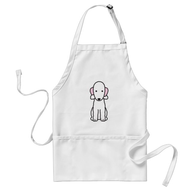 Bedlington Terrier-HundeCartoon Schürze (Vorne)