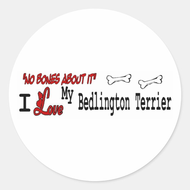 Bedlington Terrier (I-Liebe) Aufkleber (Vorderseite)