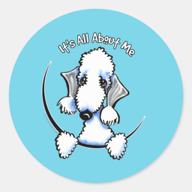 Bedlington Terrier IAAM Runder Aufkleber (Vorderseite)
