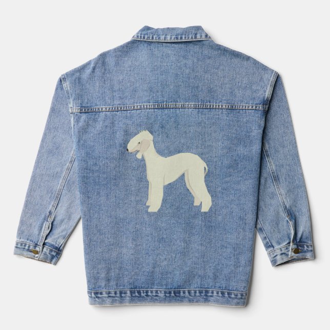 Bedlington Terrier Jeansjacke (Rückseite)