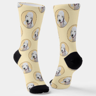 Bedlington Terrier Malerei Sandfarbener Hund Kunst Socken